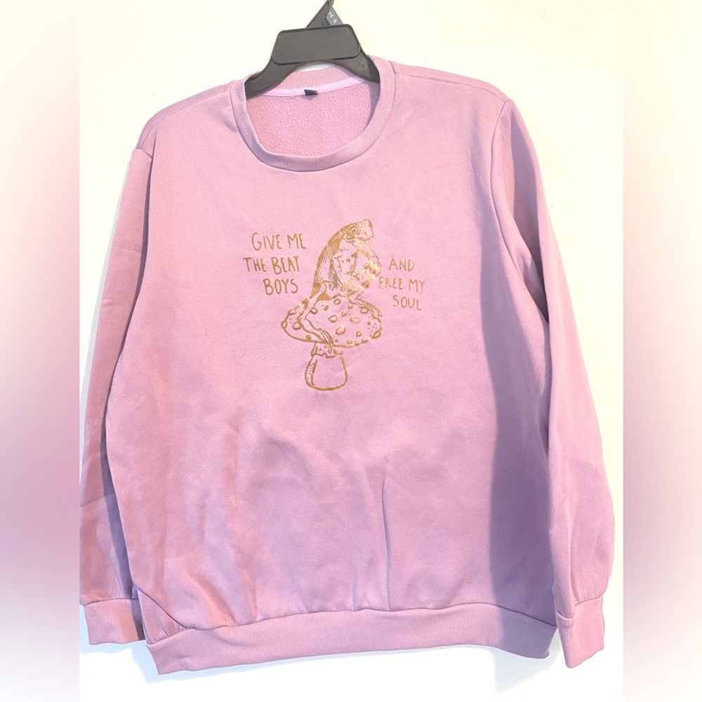 “Give me the beat boys” Lavendar frog sweatshirt